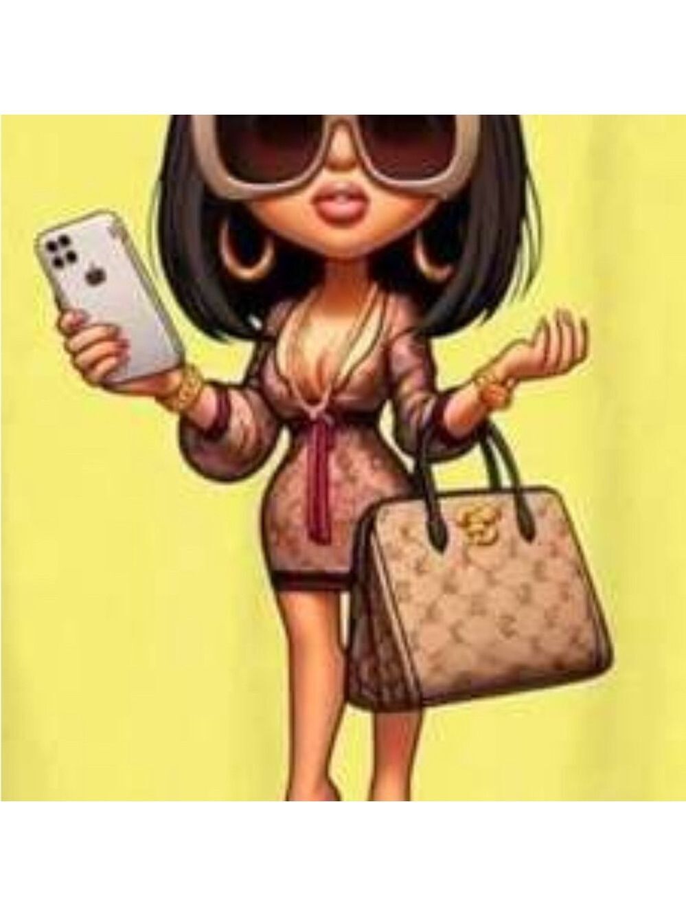 Chic Cartoon Fashionista Tshirt Print